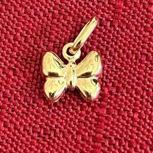Vintage 14K Yellow Gold Butterfly Charm Pendant